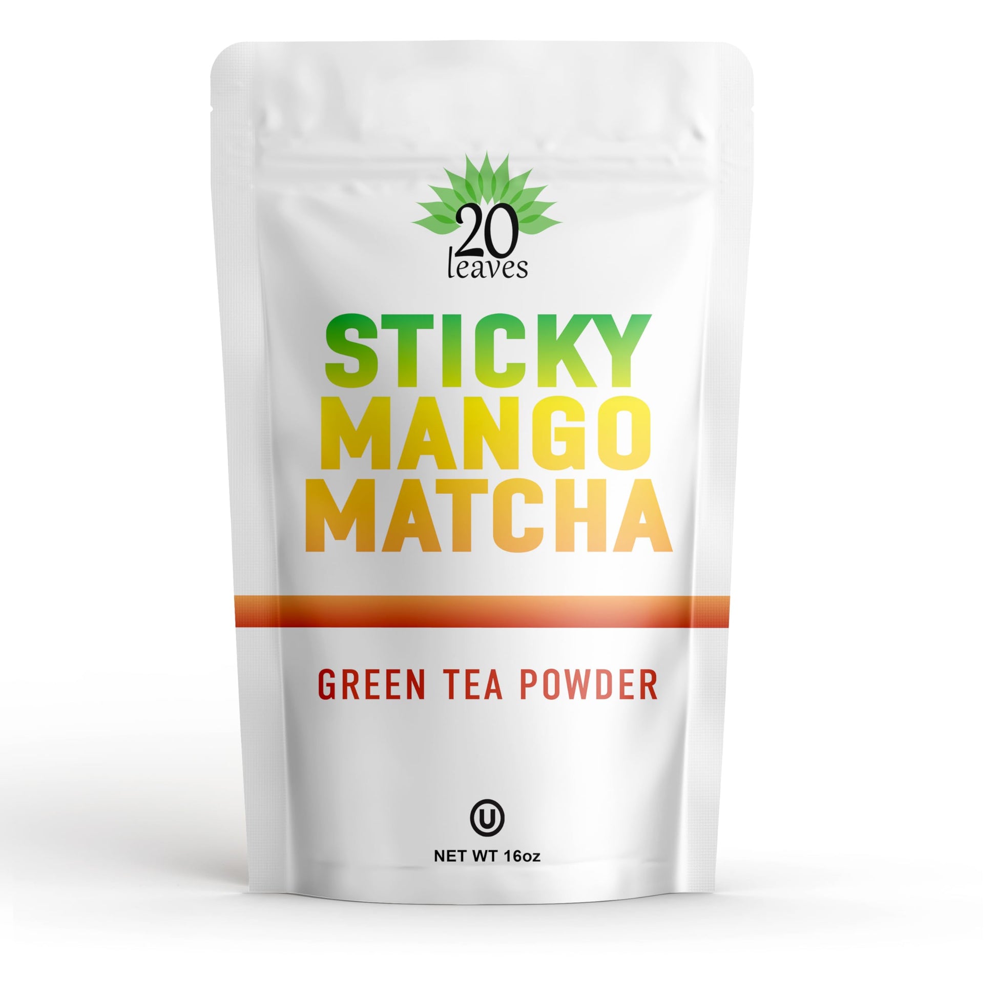 Japanese Sticky Mango Sweet Matcha Powder - Sweetened Green Tea Powder - Barista Cafe Style Blend for Latte - 1lb Pouch - 16oz -