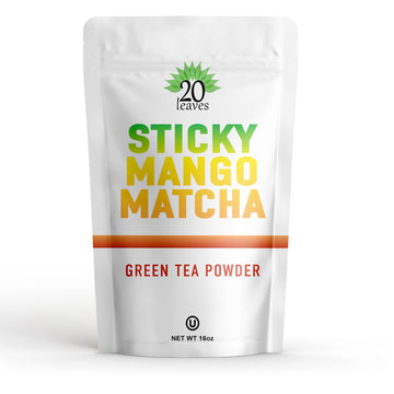 Japanese Sticky Mango Sweet Matcha Powder - Sweetened Green Tea Powder - Barista Cafe Style Blend for Latte - 1lb Pouch - 16oz -