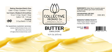 Butter Extract For Baking - Natural Flavoring Emulsion For Cookies, Frosting, Ice Cream, Smoothies And Beverage - 16 Fl Oz Koshe