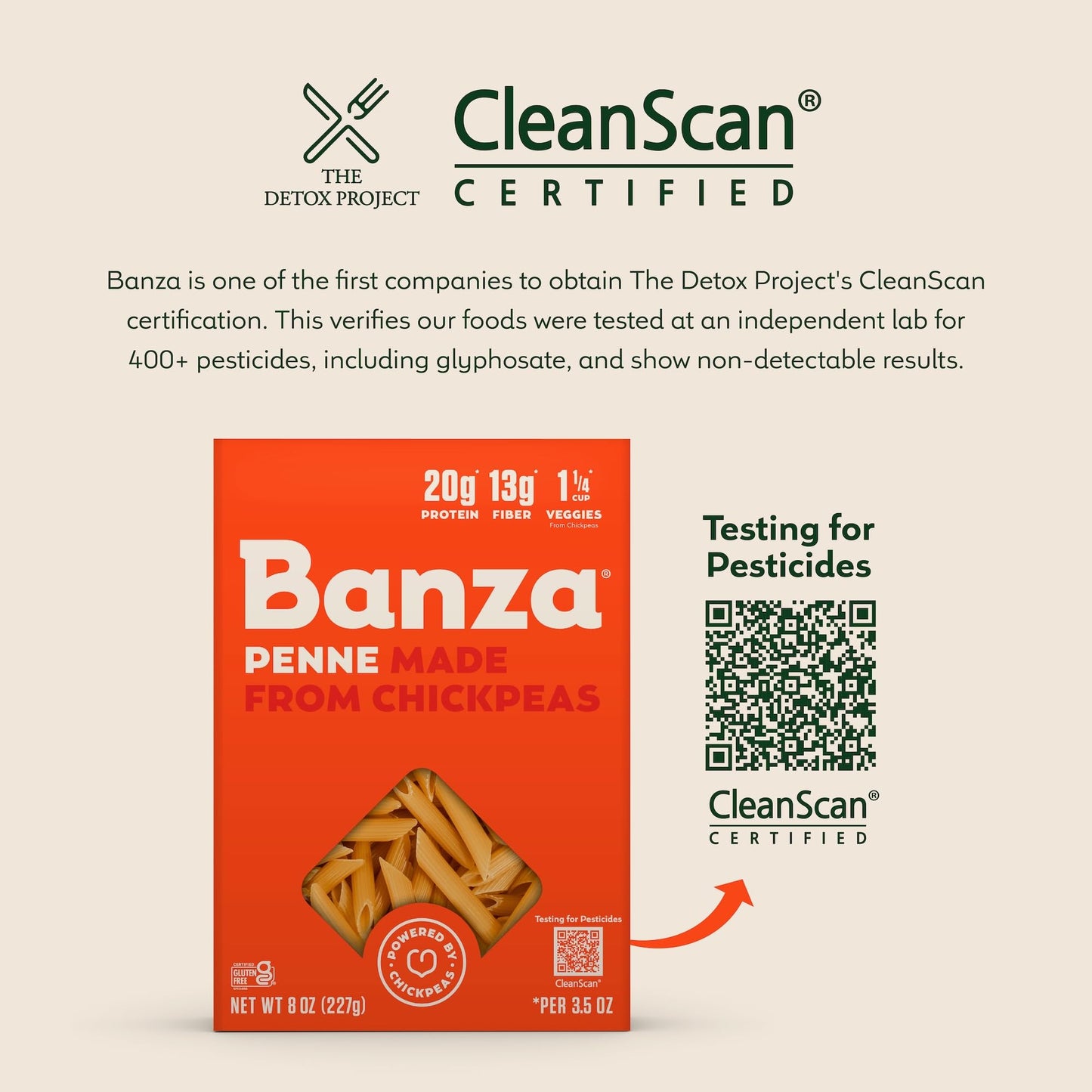 Banza Chickpea Pasta Gemelli, 8 Ounce - Gluten-Free, High Protein, Vegan