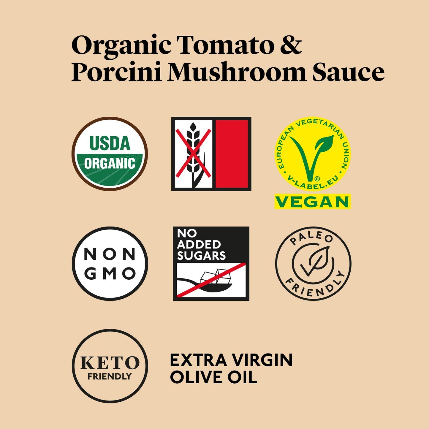 Delicious & Sons - Organic Italian Tomato & Porcini Mushroon Pasta Sauce 18.70 Oz (Pack Of 3)- Non-Gmo - Gluten-Free - Vegetaria