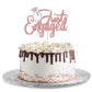 Gyufise Engagement Cake Topper, Rose Gold Glitter, Small Size, Model UKZN0552-RG, Paper Material, Wedding Party Decoration