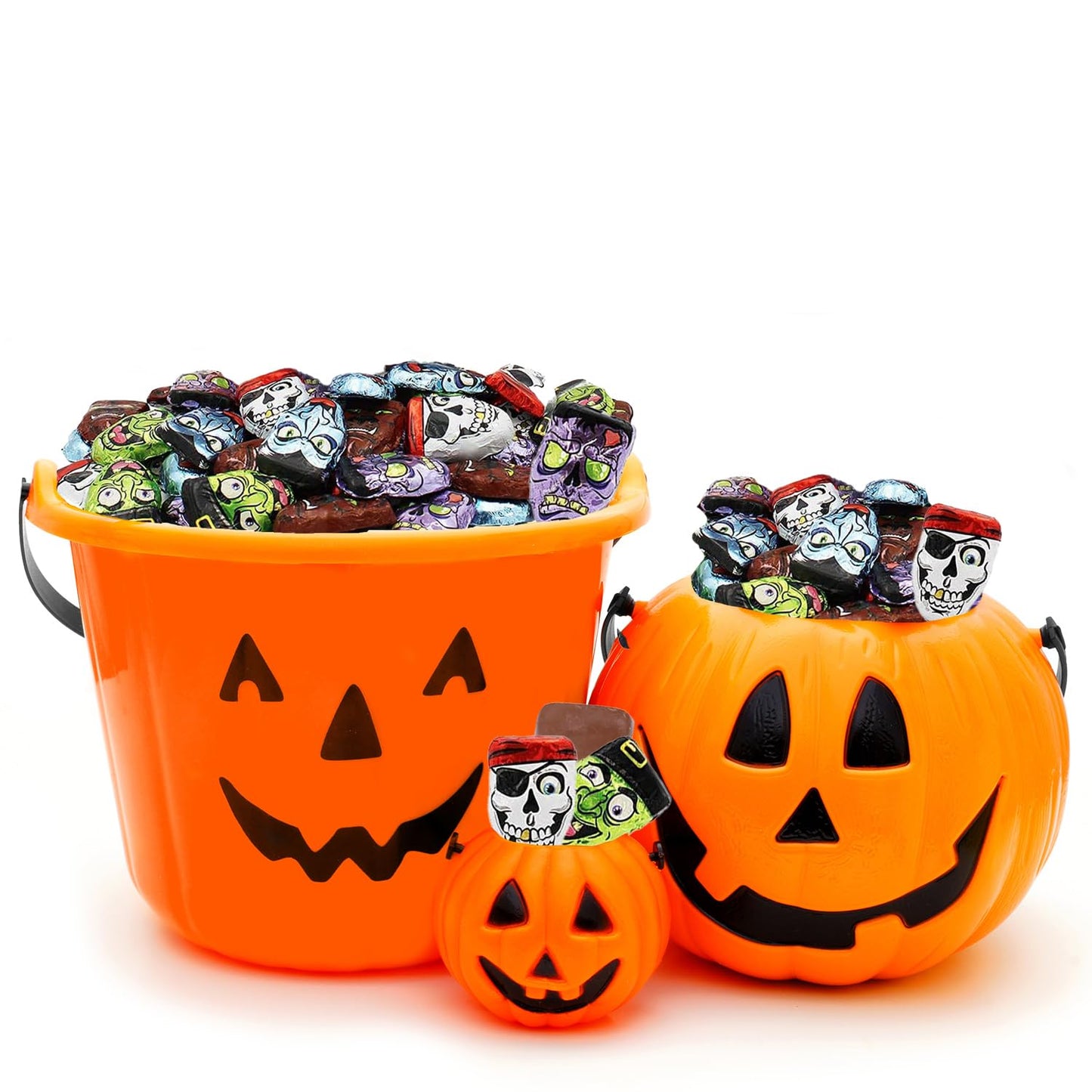 Fruidles Halloween Monster Faces Mummies, Trick-Or-Treat Party Bag Fillers, Individually Wrapped in Multi-color Eye Design Foils