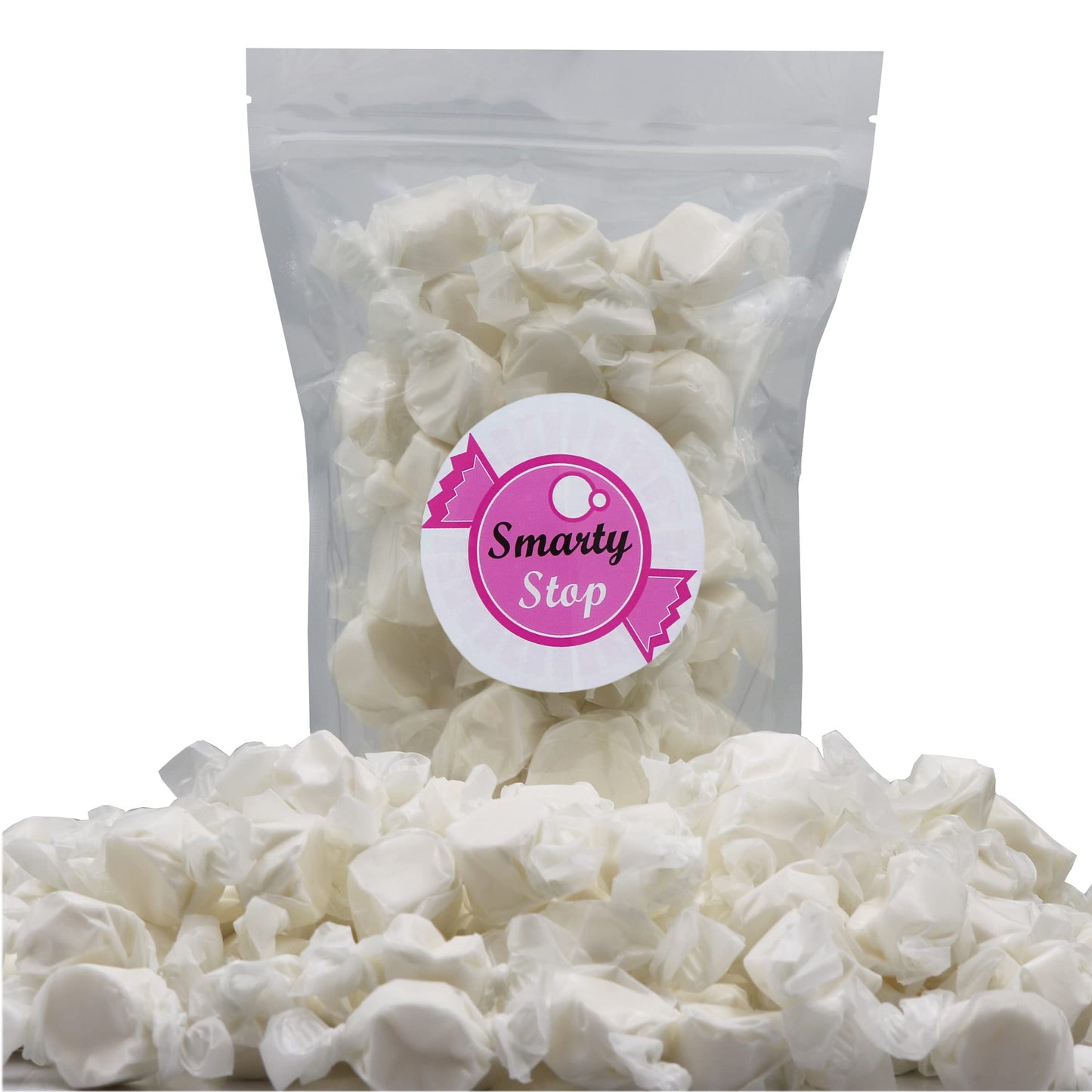 Gourmet Soft And Chewy Salt Water Taffy Candies - Individually Wrapped - Bulk Bags (Marshmallow, 2 Pound (Pack Of 1))