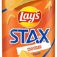 Lays Stax Potato Crisps Chips, Cheddar, Gluten Free, 5.5 Oz Canister Pack