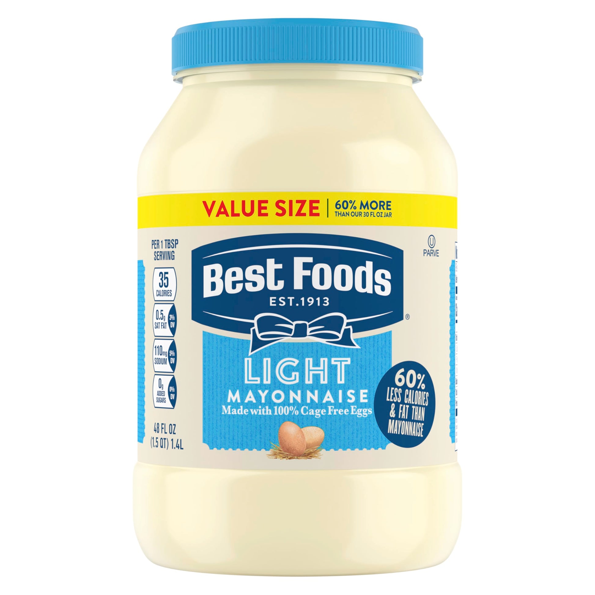 Best Foods Creamy Light Mayonnaise Light Mayo Made With Cage Free Eggs 48 Fl Oz