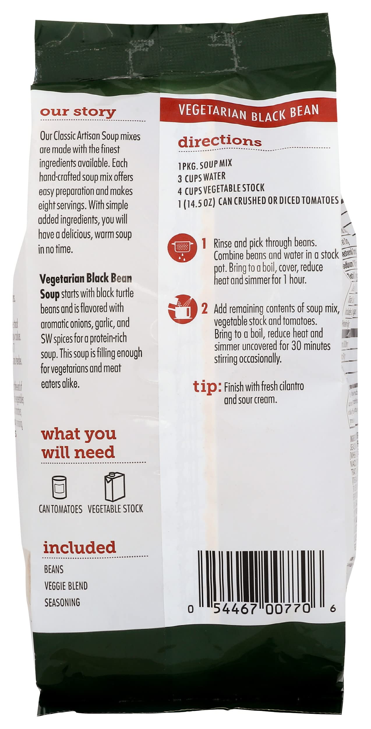 Canterbury Naturals Artisan Soup Mix, Vegetarian Black Bean Soup Mix, Non-GMO, Makes 8 Servings, 8.7-Ounce Bag (Pack of 3)