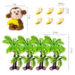 11 Pcs Monkey Cake Topper With Coconut Trees Banana Cake Decoration For Jungle Safari Animal Themed Birthday Baby Shower Party S