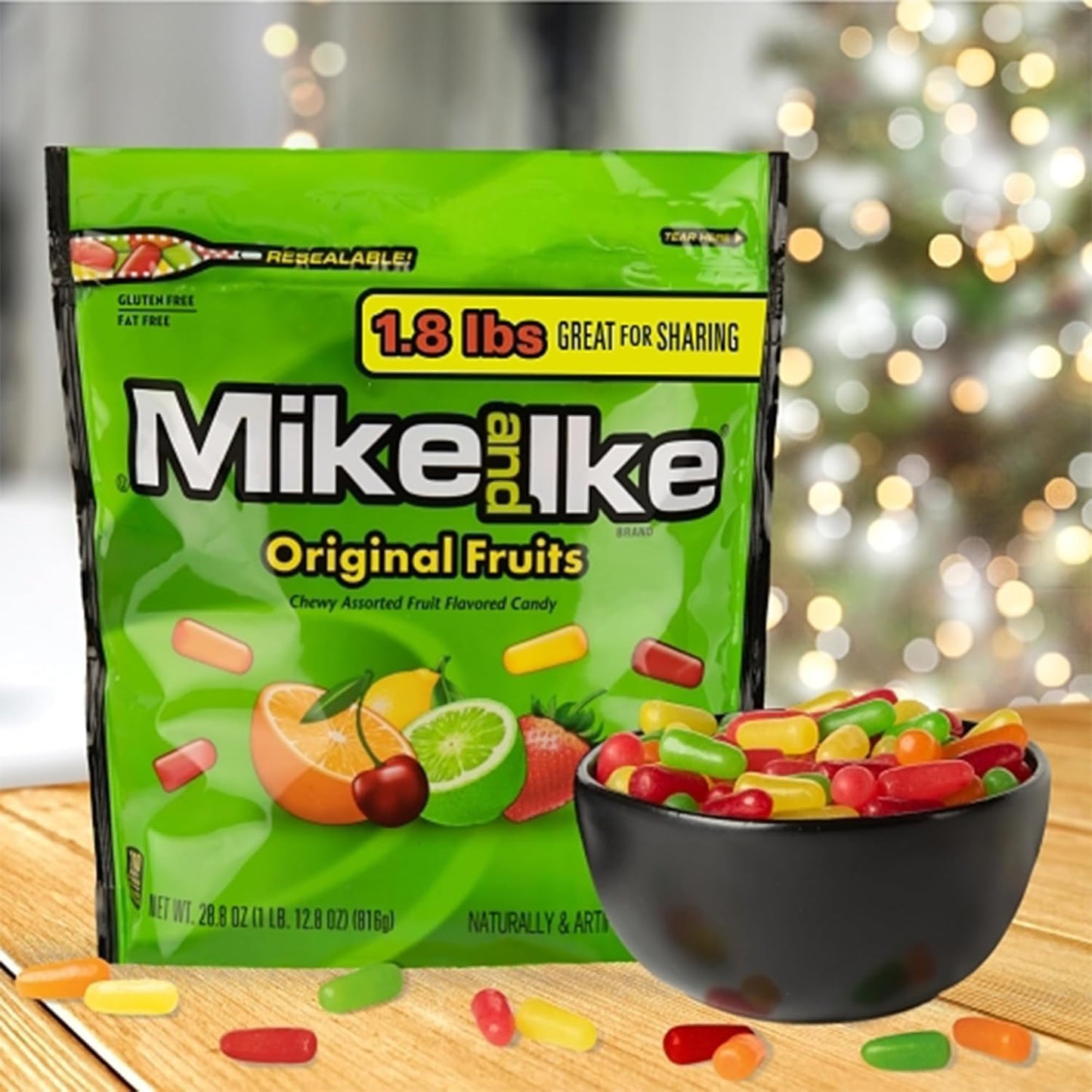 MIKE AND IKE Bulk Bag - Original Fruit Flavors - Pack of 2 Resealable Bags - 1.8 Pound Each - Great for Sharing