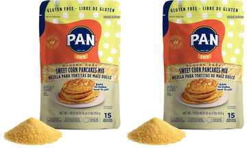 P.A.N Sweet Corn Pancakes Mix - Gluten Free Easy to Prepare 1 lb (Pack of 2)