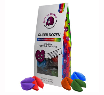 MISS FORTUNES Funny Fortune Cookies - LGBTQ+-Friendly Messages, 12 Count, Rainbow-Colored, Perfect for Pride