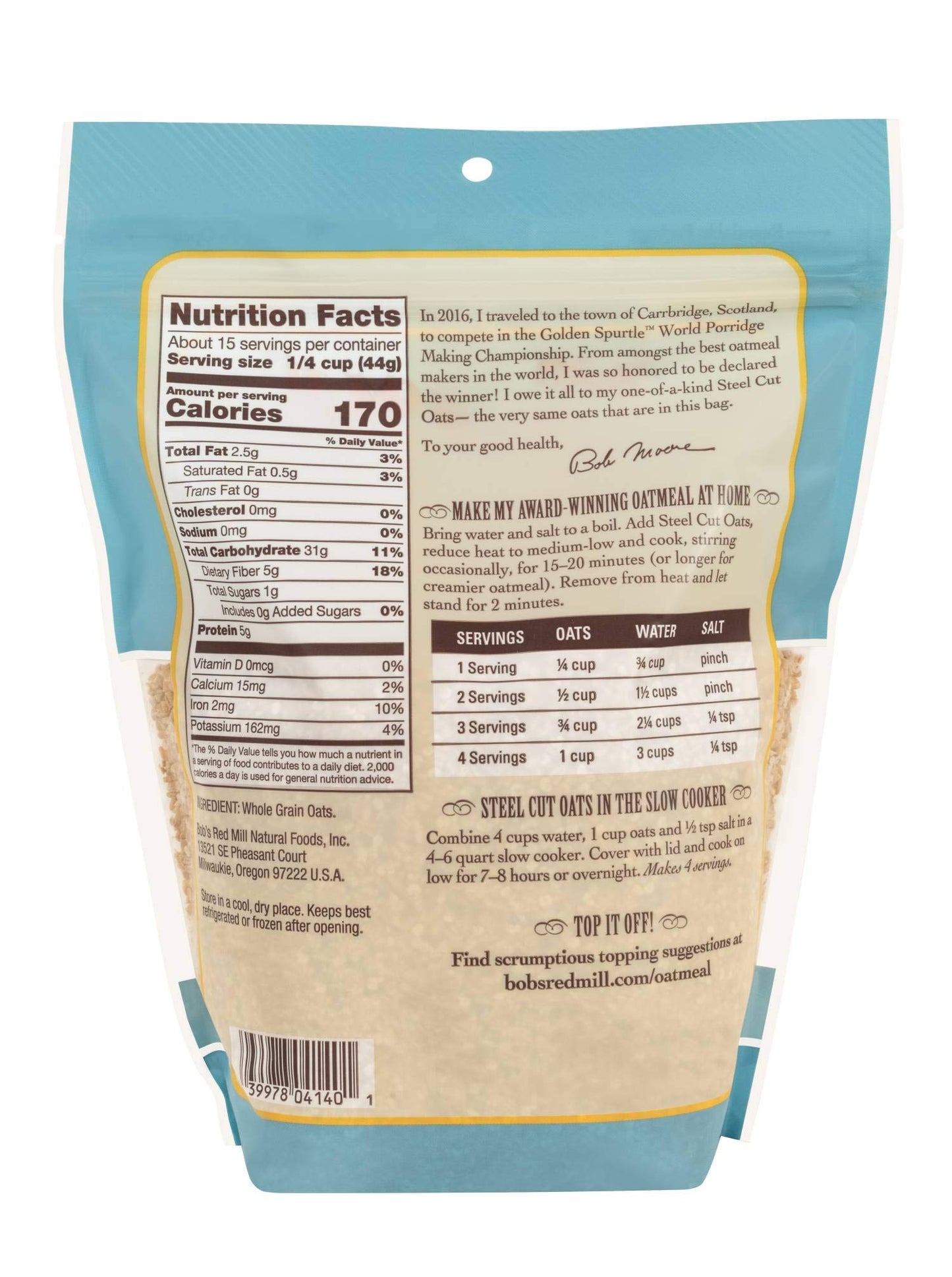 Bobs Red Mill cut Oats steel 24 Ounce