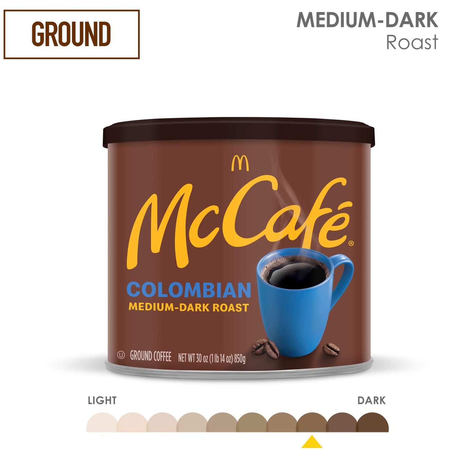 Mccafe Colombian, Medium-Dark Roast Ground Coffee, 30 Oz Canister