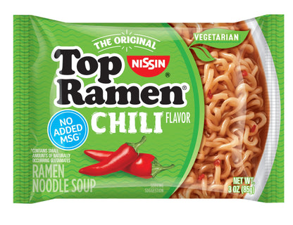 Nissin Top Ramen Chili Flavor Ramen Noodle Soup , 3.0 ounce (pack of 1)