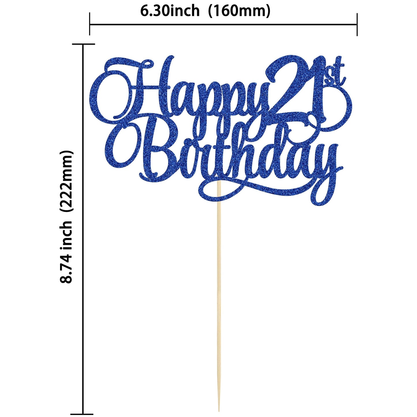 1 Pack Happy 21St Birthday Cake Topper Glitter Number 21 Twenty One Years Old Birthday Cake Pick Decoration For Celebrating 21St
