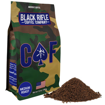 Black Rifle Coffee Company Ground Coffee Medium Roast, 12oz Bag, Arabica Beans, Colombian & Brazilian Blend