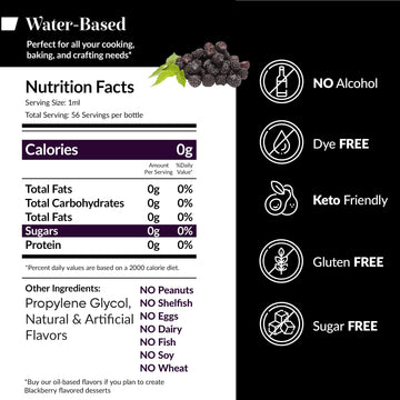 Dolce Flav Blackberry Extract - 2 Ounce Water-Soluble Multipurpose Flavoring Ideal for Baked Goods, Beverages, Coffee, Desserts