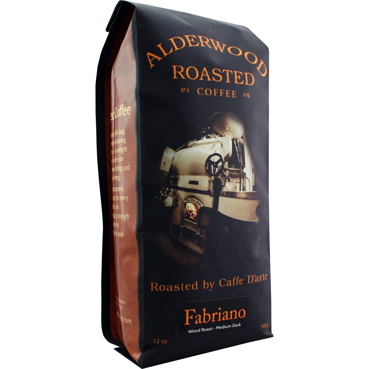 Caffe Darte Fabriano Wood Roast Reserve Whole Bean Espresso Coffee, 12 Ounce
