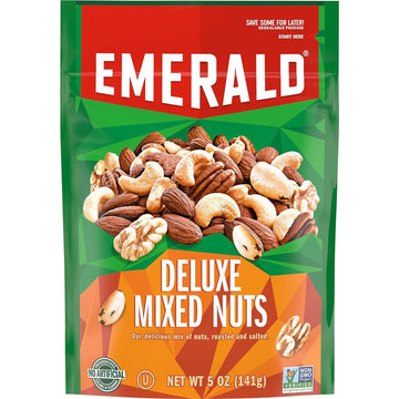 Emerald Nuts, Deluxe Mixed Nuts, 5 Oz, Resealable Bag (Pack of 3)
