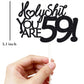 veegood Happy 59th Birthday Cake Topper - Black Glitter, Funny 59th Design, Model T635