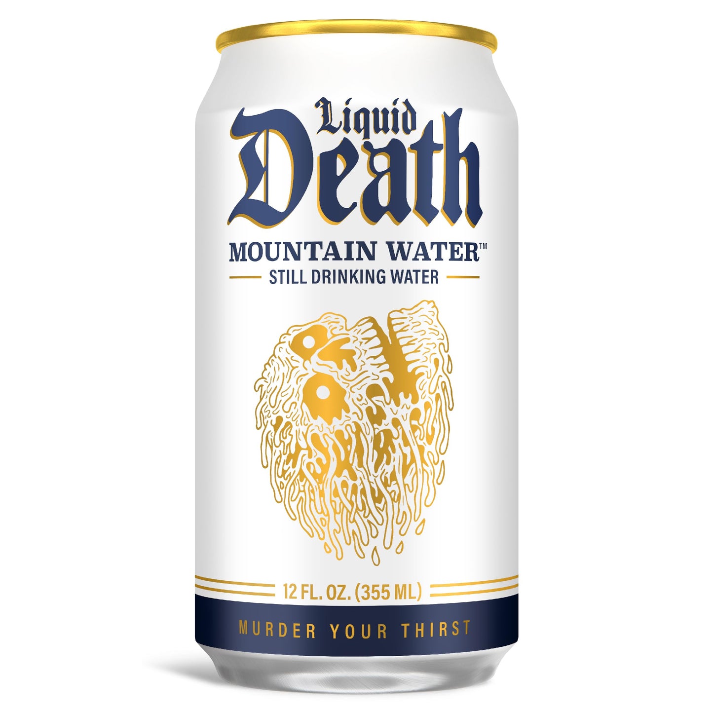 Liquid Death Still Mountain Water - 12oz Cans, Natural Source, 12-Pack, Infinitely Recyclable