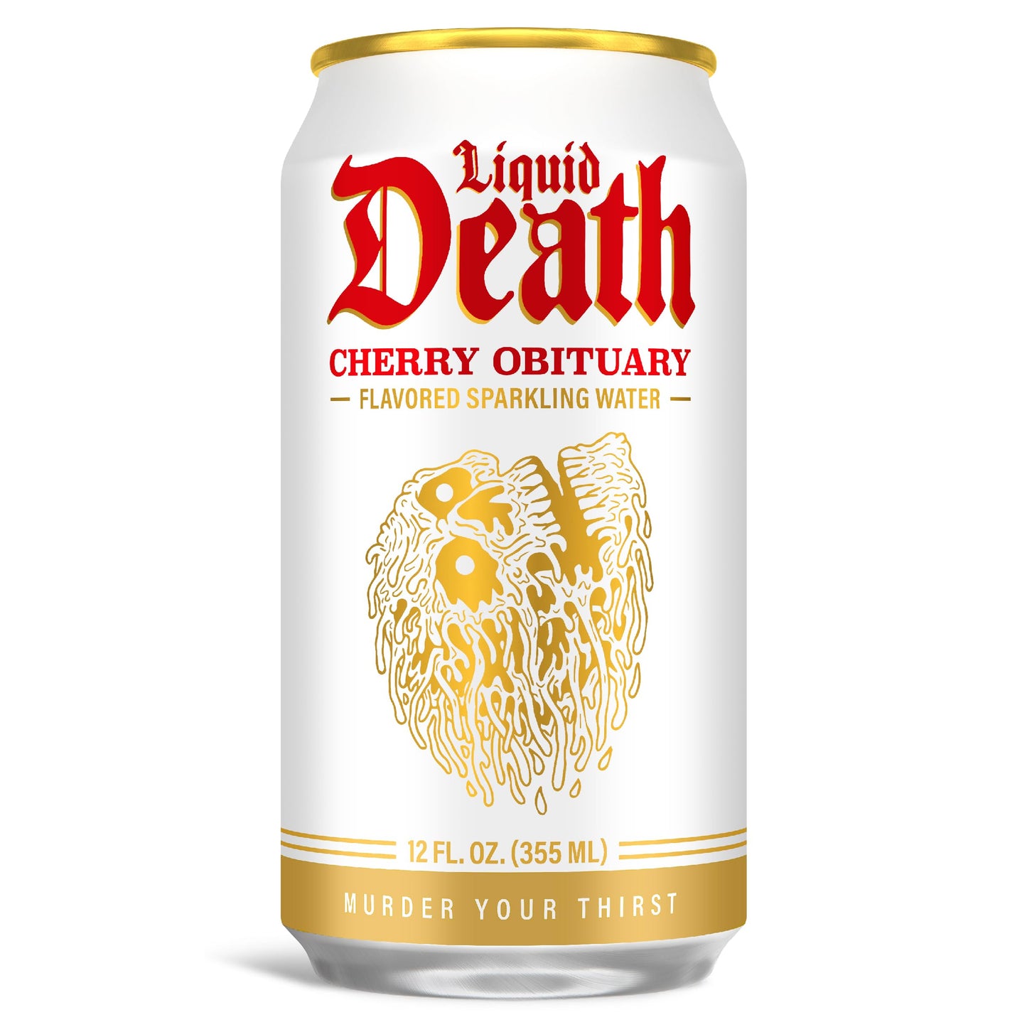 Liquid Death Cherry Obituary Soda-Flavored Sparkling Water, 12-Pack (12oz Cans), Low Sugar, No Artificial Sweeteners