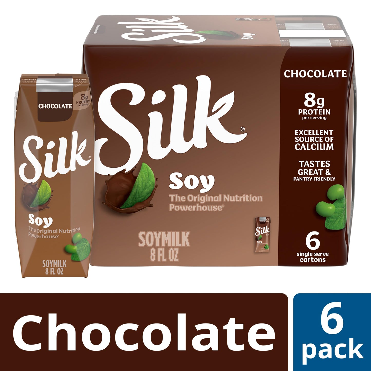 Silk Soymilk Chocolate 6-Pack, 8 Fl Oz Each, Model S-PL-7738