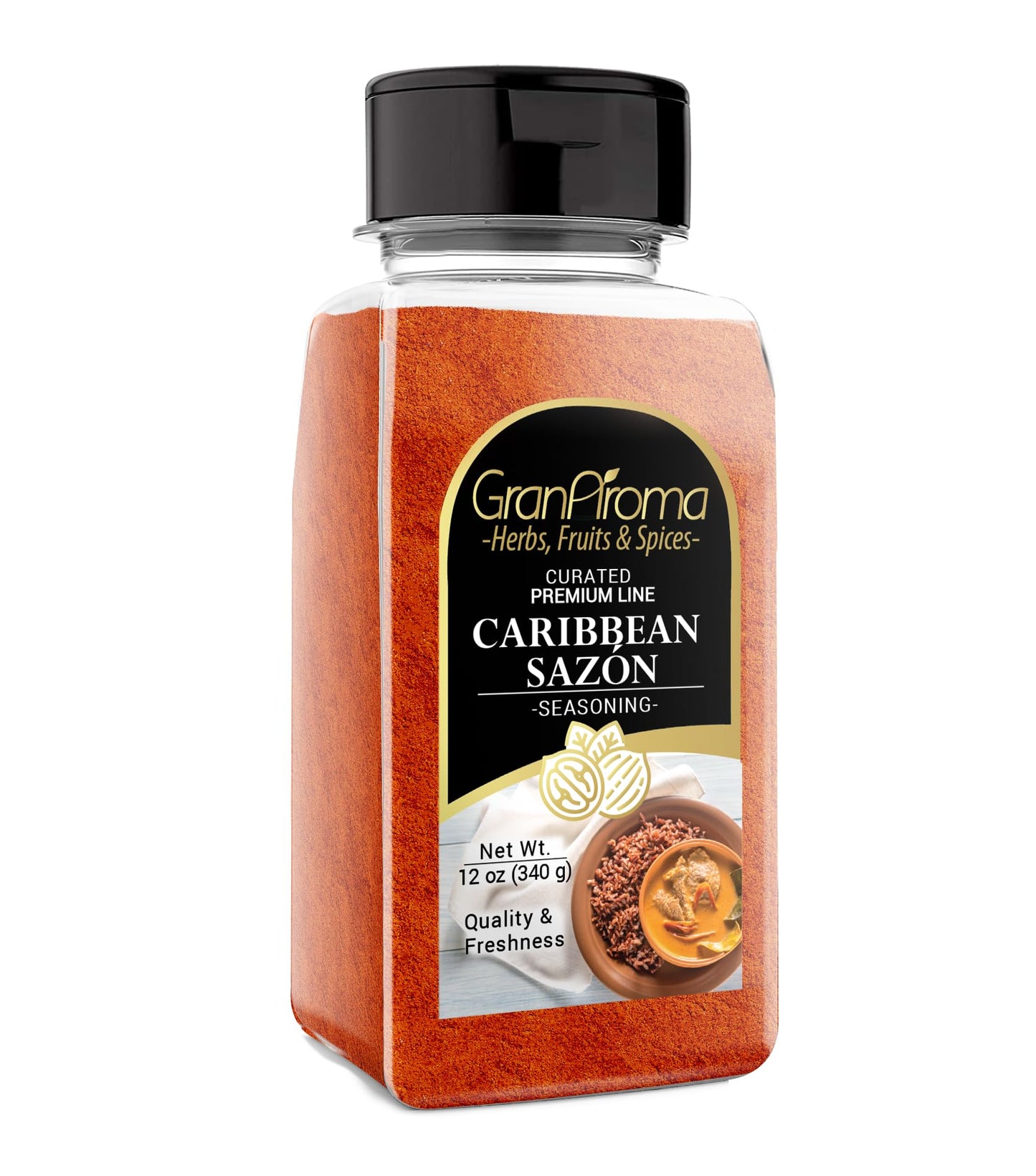 GranAroma Caribbean Saz  n, 12 oz, Chicken & Rice, Flavorful Seasoning Blend, Caribbean Cuisine