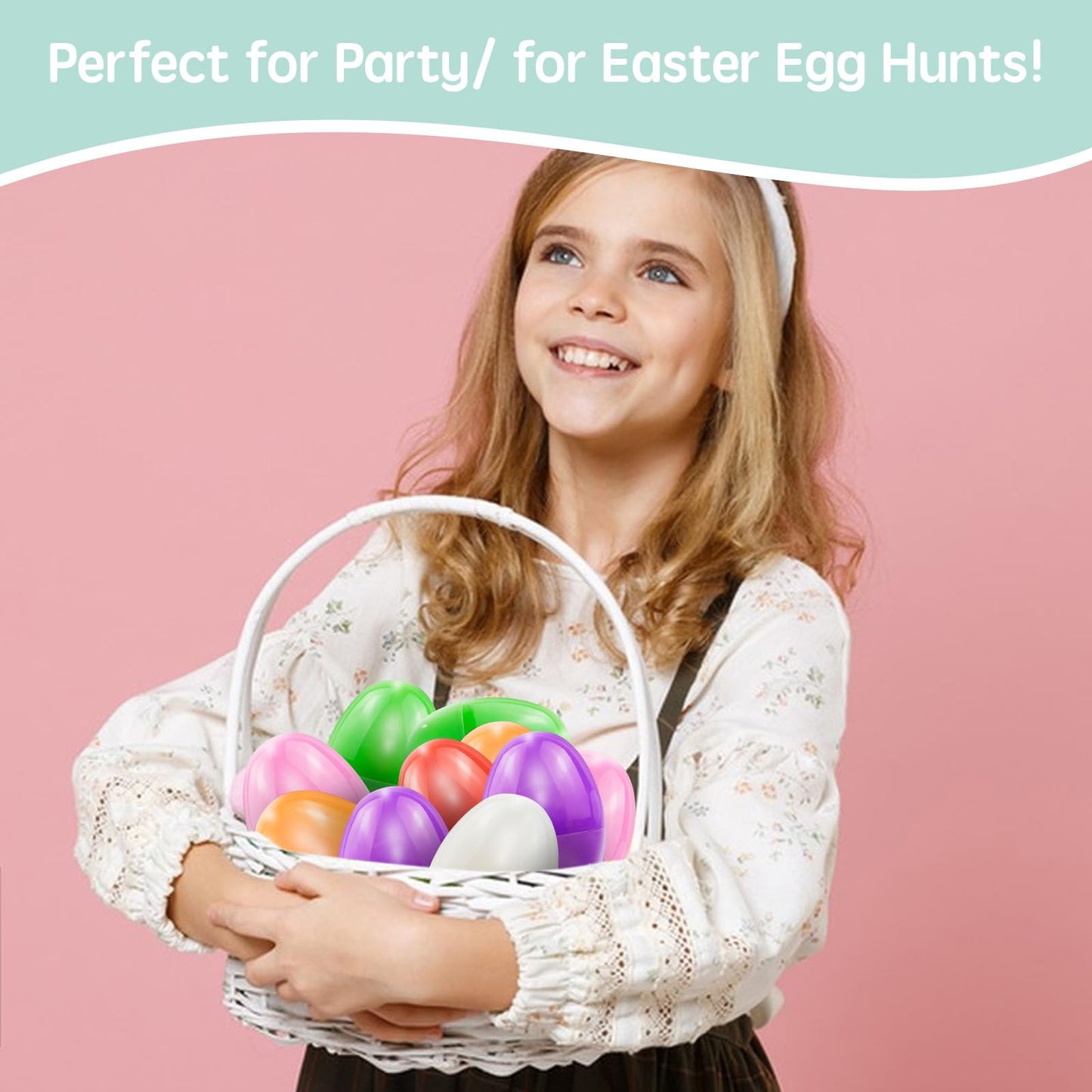 Nyicey 24 Pack Plastic Easter Eggs for Basket Hunt, Classroom Prizes, and Treat Filling - Model 8609054562