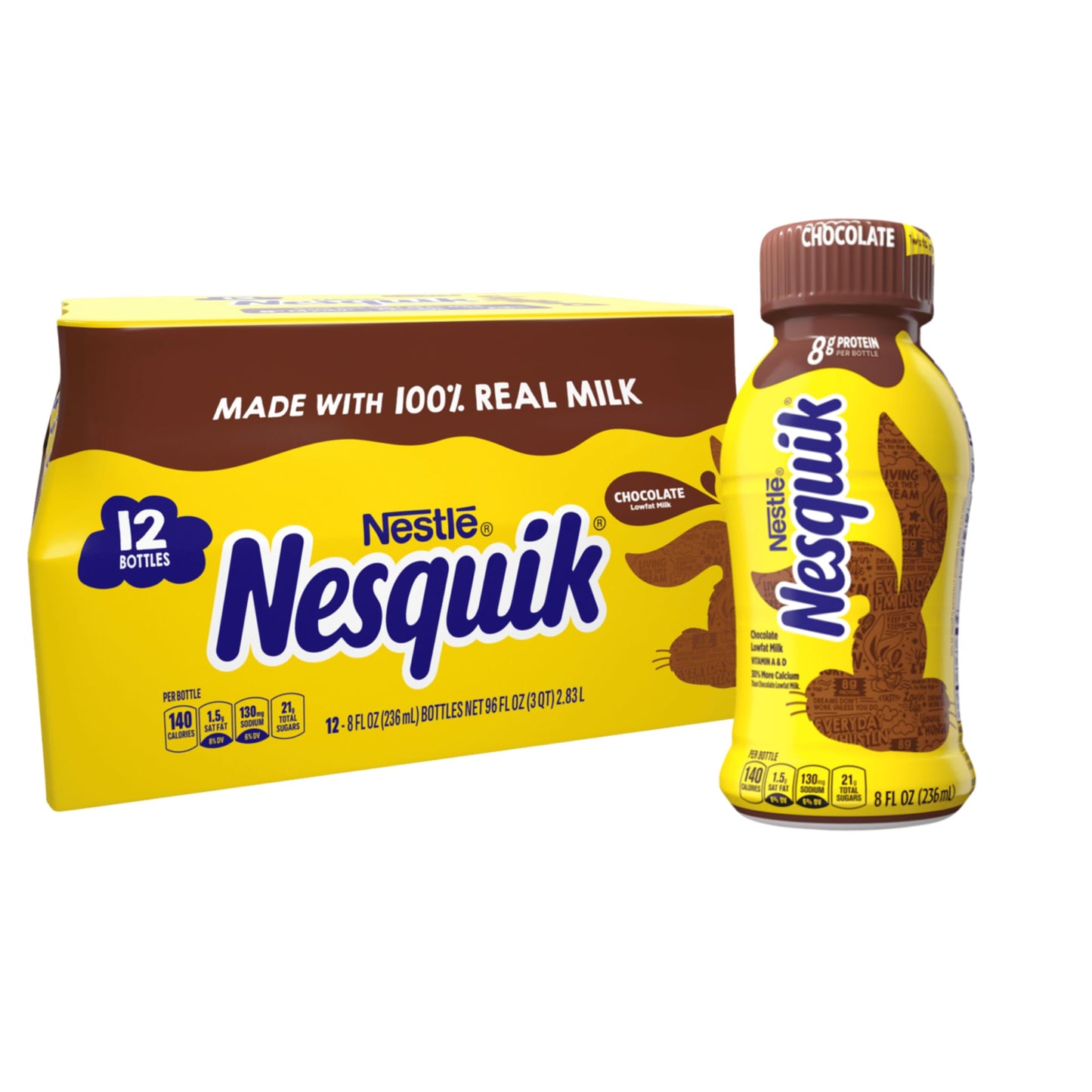 Nesquik Chocolate Lowfat Milk Ready to Drink 12 Pack of 8 fl oz