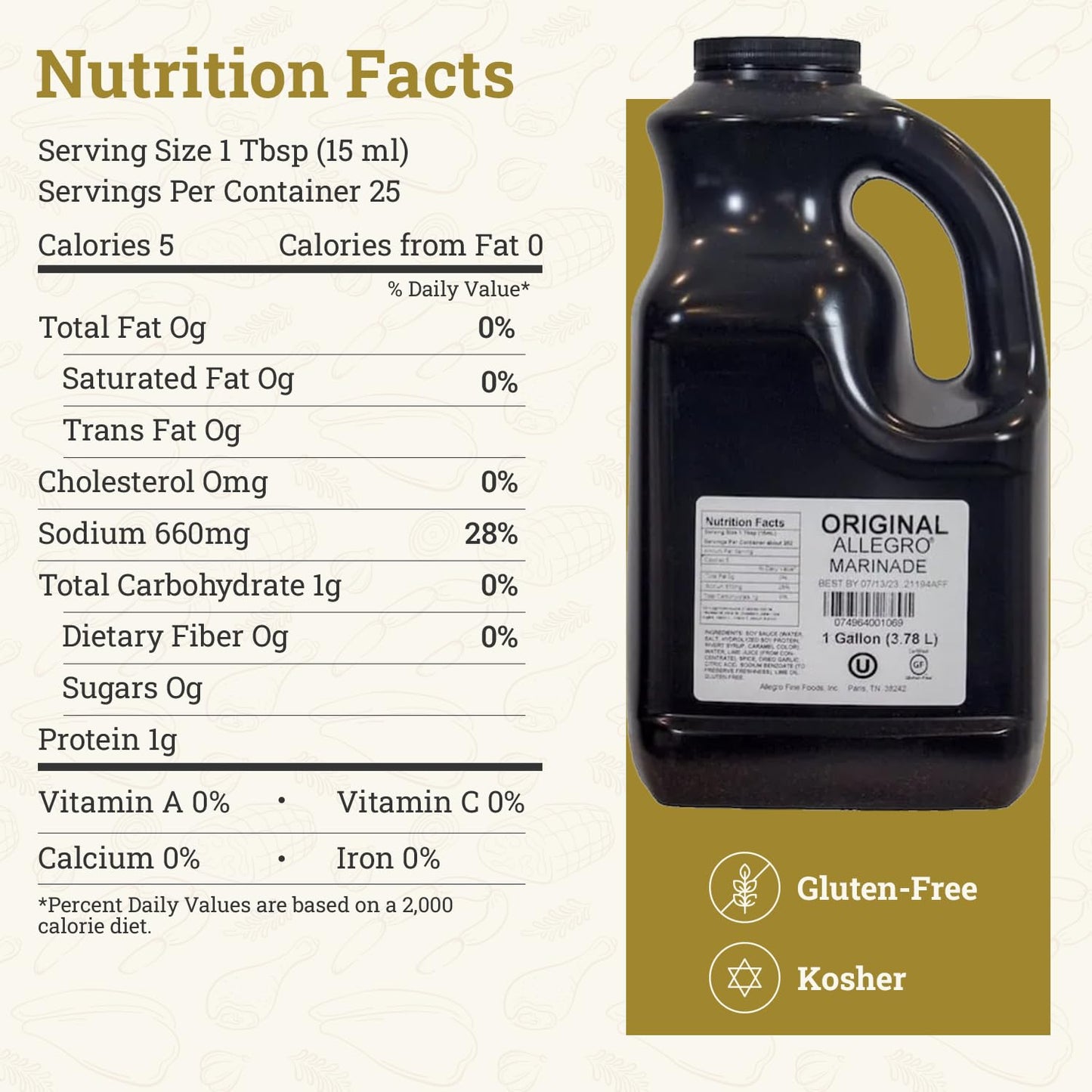 ALLEGRO - The Marinate Everything Marinades - Original 1 Gallon (128 oz), Pack of 1