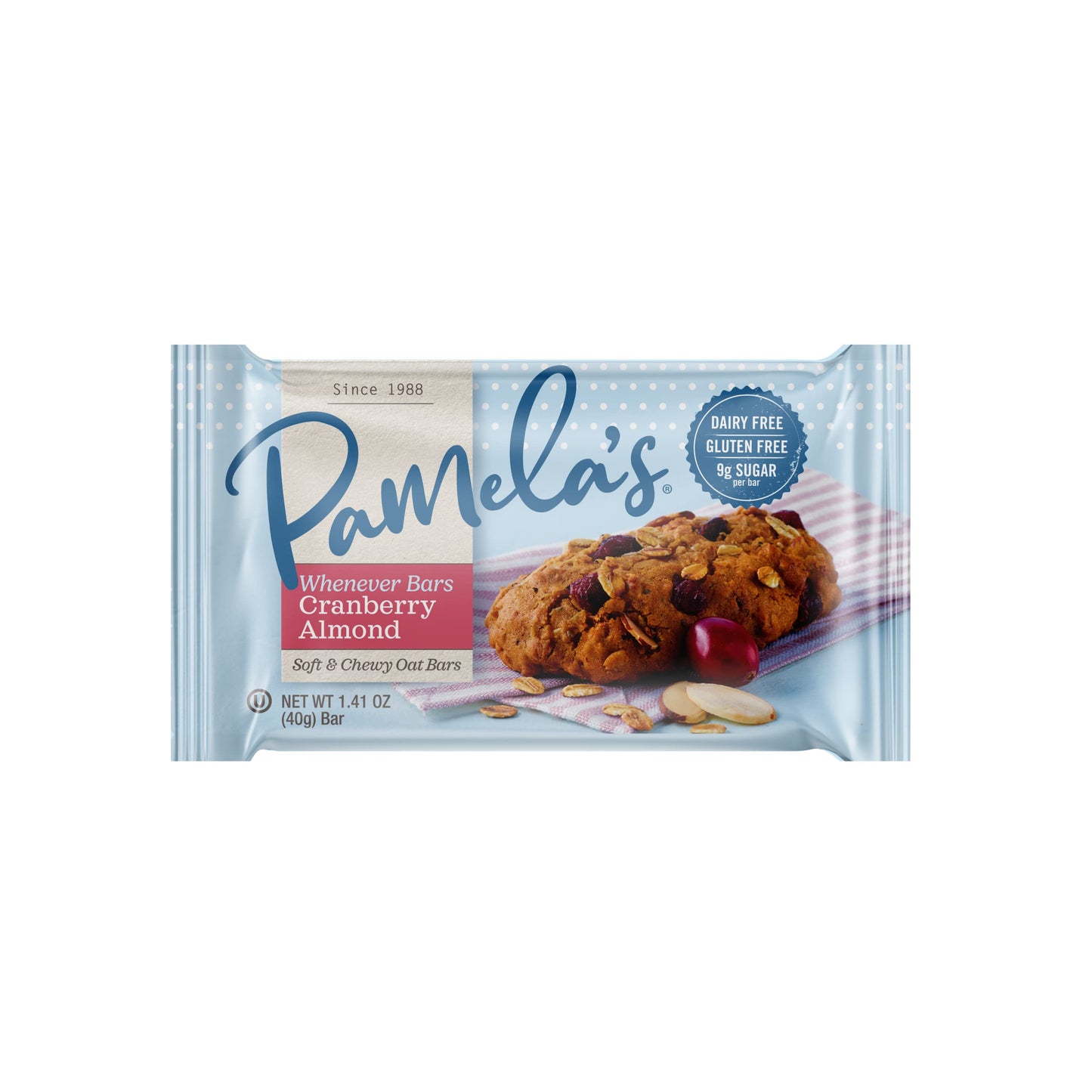 Pamelas Products Gluten Free Whenever Bars (Oat Cranberry Almond, Pack - 3)