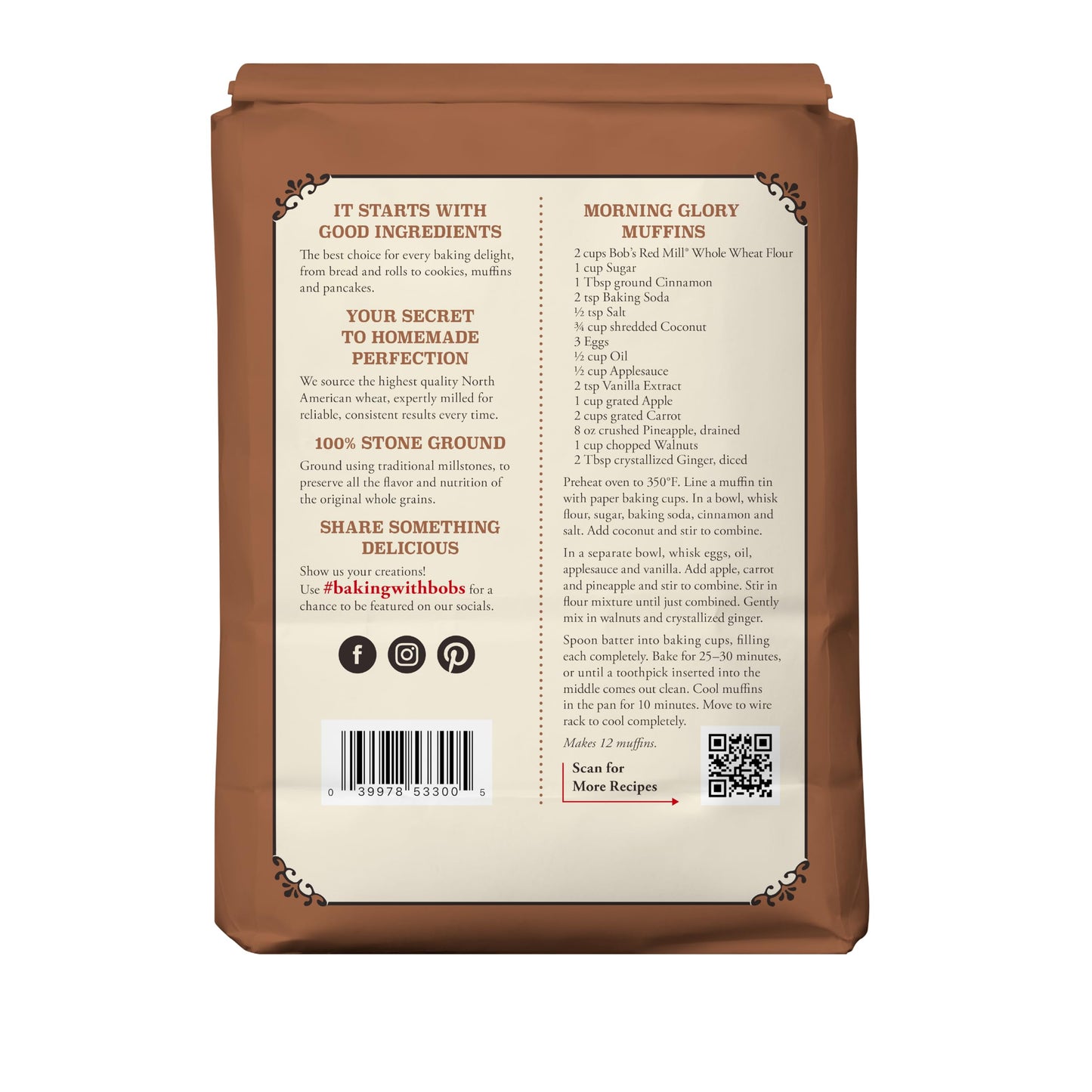 Bob'S Red Mill Whole Wheat Flour, 5Lb (Pack Of 8) - Whole Grain, Vegan, Kosher