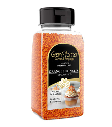 GranAroma Orange Sprinkles, 14.4 oz, Decorative, Cakes & Cupcakes