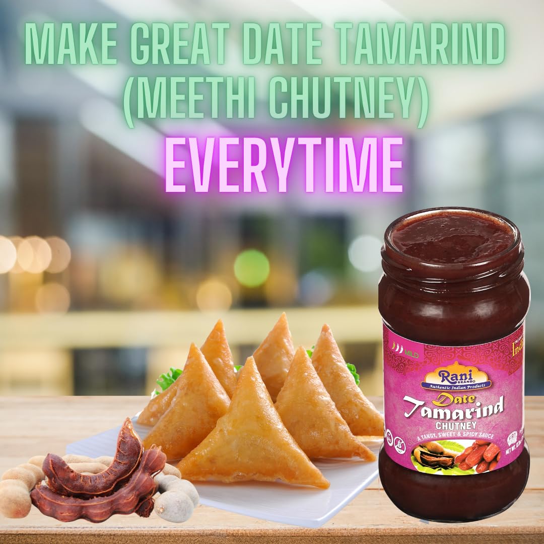 Rani Dates & Tamarind (Imli) Chutney 11.5Oz (325G) Glass Jar, Ready To Eat, Vegan ~ Gluten Free | Non-Gmo | No Colors | Indian Origin