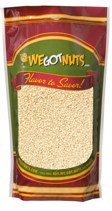 We Got Nuts White Hulled Sesame Seeds 5 Lbs (80Oz) Bag | No Preservatives Added, Non-Gmo, 100% Natural With No Shell | For Bakin