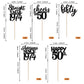 YCTHUNFISH 30 Pack 50th Birthday Cupcake Toppers Glitter Bamboo Picks Gold