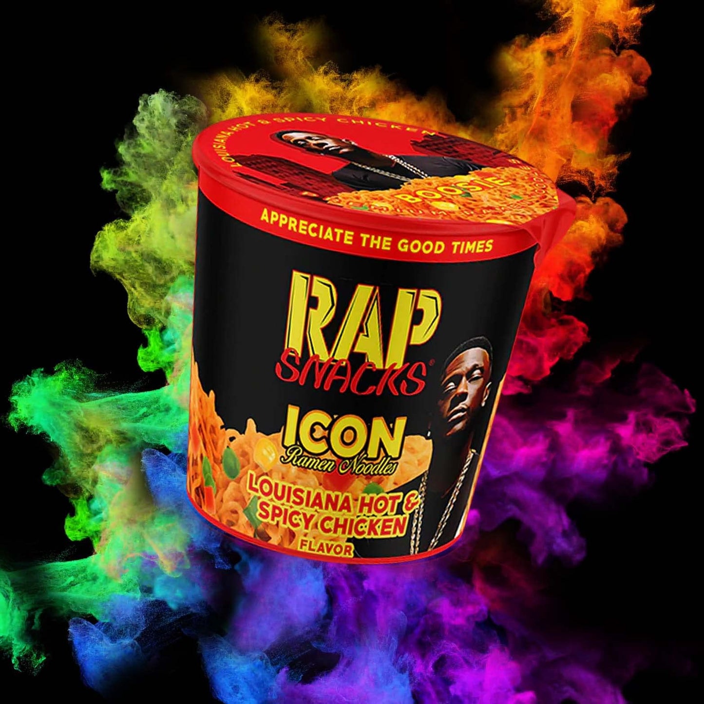 Rap Snacks Louisiana Hot Icon Ramen Noodles Boosie-Pack Of 12