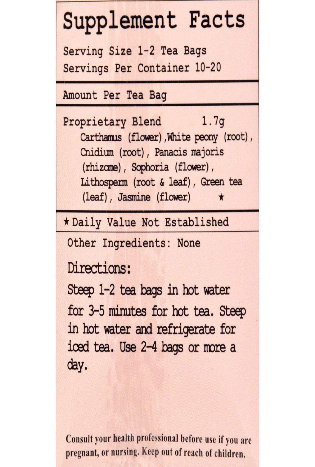 HEALTH KINg MEDIcINAL TEAS TEABLOOD TONER&cIRcULATR 20 BAg