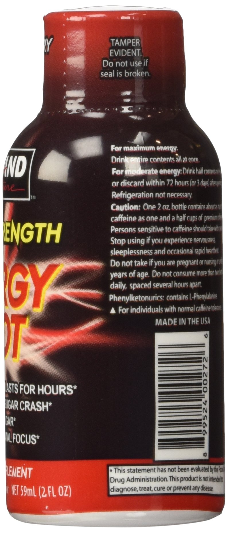 Kirkland Signature Extra Strength Energy Shot Berry, Pomeganate and Grape, 2 oz, 48 Count