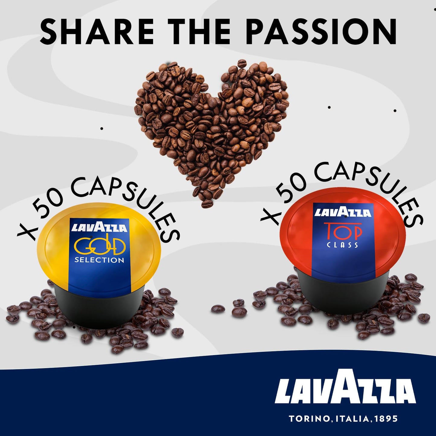 Lavazza Blue Coffee Pods Variety Pack - 100 Count (2 Packs of 50) - Medium Roast Espresso, Compatible with Lavazza LB Machines