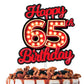 Happy 65Th Birthday Cake Topper Fluorescent Flashing Night Out Hen Movie Nightclub Theme Decor Supplies Woman Man Happy Birthday