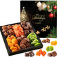 Christmas Premium Fruit & Chocolate Gift Box - Assortment with Chocolate Pecans, Dried Apricots, Kiwi Slices, Papaya, Sea Salt C