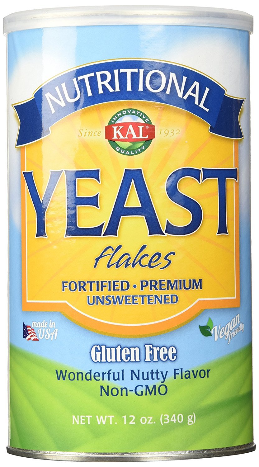 KAL Nutritional Yeast Flakes, Fortified with B12, Vegan, Gluten Free, 12oz, 34 Servings, Model 8552385