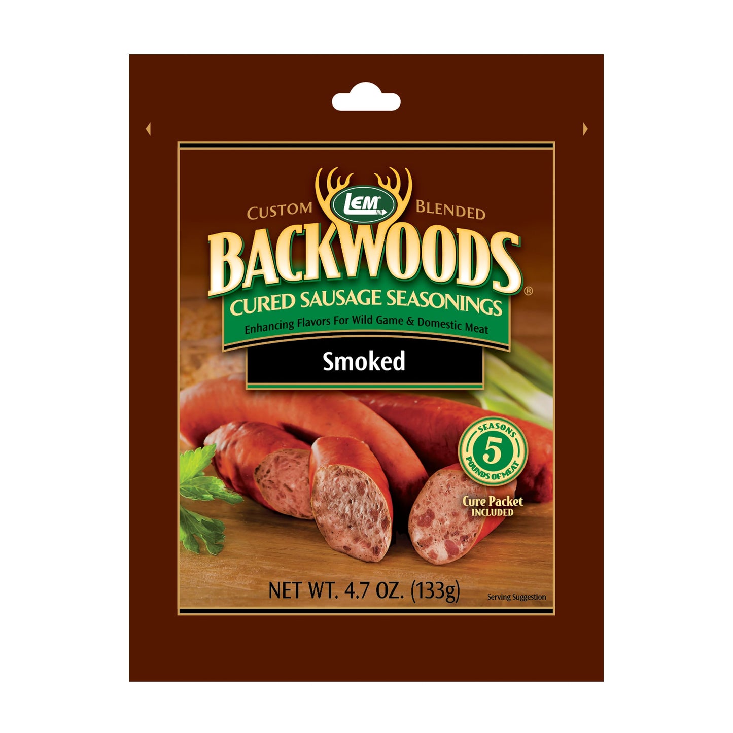LEM Backwoods Cured Sausage Seasoning with Cure Packet, Smoked Sausage, 1.46 Pound, Model 9282