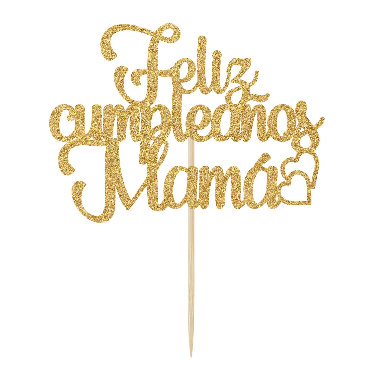 COSIBOA Cake Topper, Gold Glitter, Best Mom Ever, Happy Birthday, FT-0012