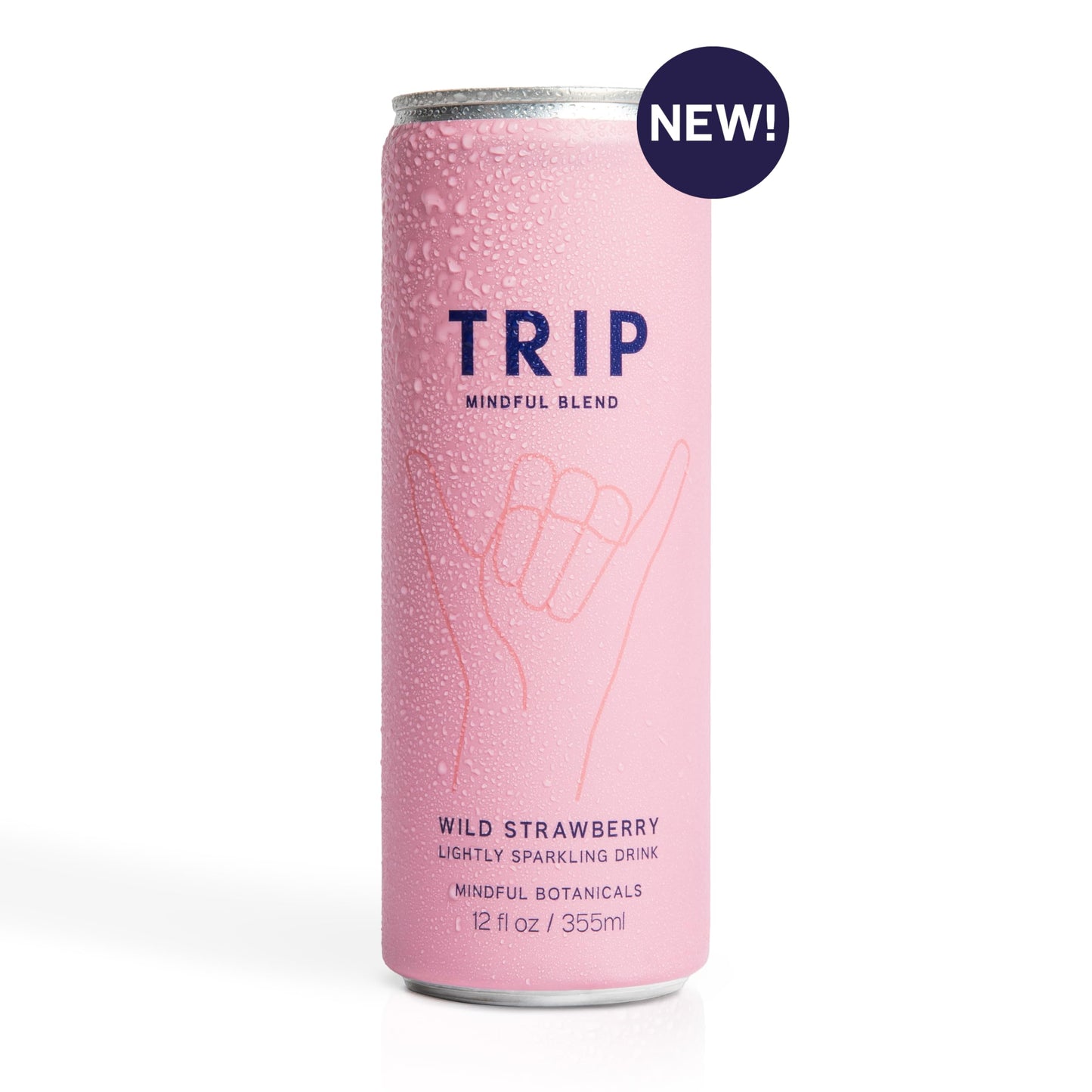 Trip Drink Mindful Blend  Lightly Sparkling Calming Drink  Adaptogen Drink 120 MG Magnesium Citrate with Ashwagandha  Lions Mane & L Theanine  No Added Sugar  Low Calorie  Vegan  Wild Strawberry  12 Oz  12Pk
