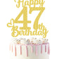 47 Birthday Cake Toppers-Gold Glitter, 47Th Cake Topper For Men,47 Cake Topper For Women, 47Th Birthday Decorations,47Th Birthda