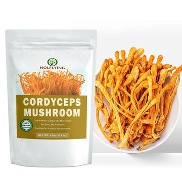 Dried Whole Cordyceps Mushroom - 4.0 Oz, All-Natural Cordyceps For Immunity, Health, And Vegan Recipes, No Additives, No Gmo