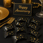 216 Count Black and Gold Buttermints Individually Wrapped Bulk - Wedding Mints, Thank You Candy, Party Favors, Graduation, Retir
